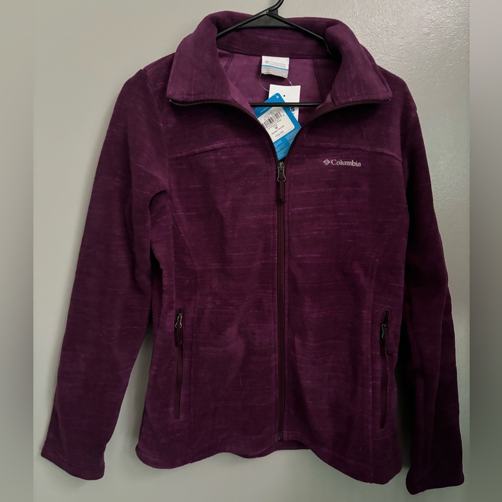 MEDIUM purple columbia fleece zip up jacket NEW WITH TAGS